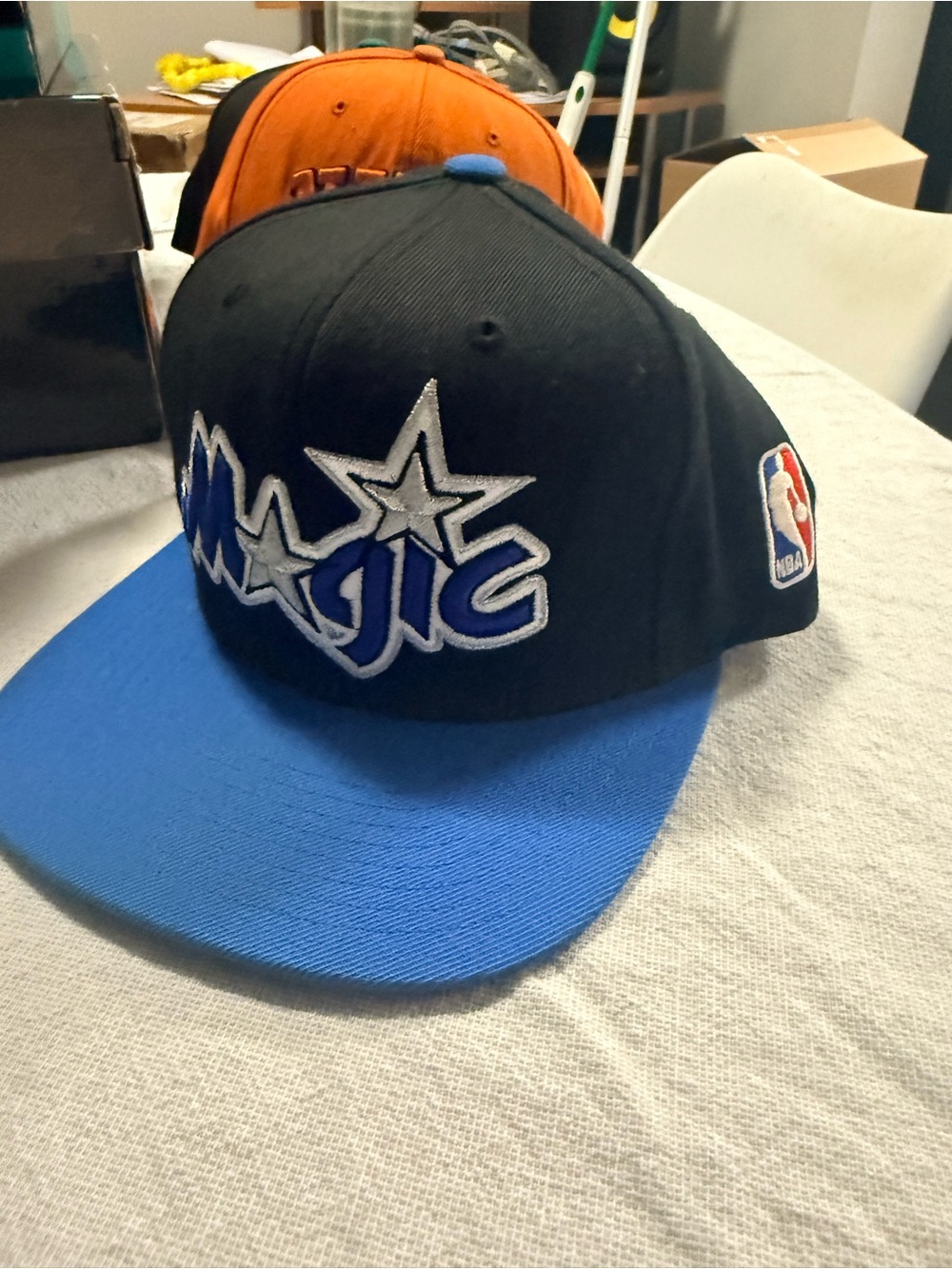 Mitchell & Ness Orlando Magic Black and Blue Flat Brim Hat